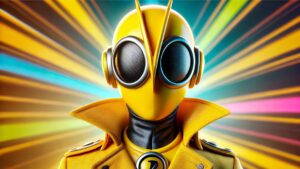 黄色い戦隊ヒーローイメージ